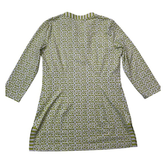 J. McLaughlin Womens Medium Geometrical Print 3/4 Sleeve Stretch Pullover Blouse - Picture 6 of 16